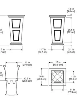 Fairfield Self-Watering Tall Patio Planters, 28” -Garden Care 39342 15V tif