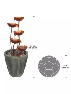 Copper Lotus Cascading Fountain -Garden Care 8589843 02V
