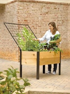 Space-Maker Pivoting Trellis, 4' -Garden Care 8590247 492 cedar planter box with trellis tif