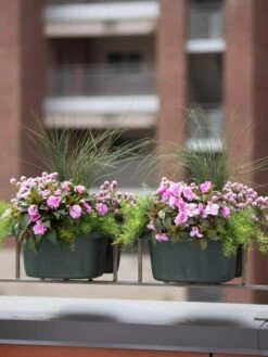 Self-Watering Saddle Railing Planter, 16" -Garden Care 8592175GR 2430 tif