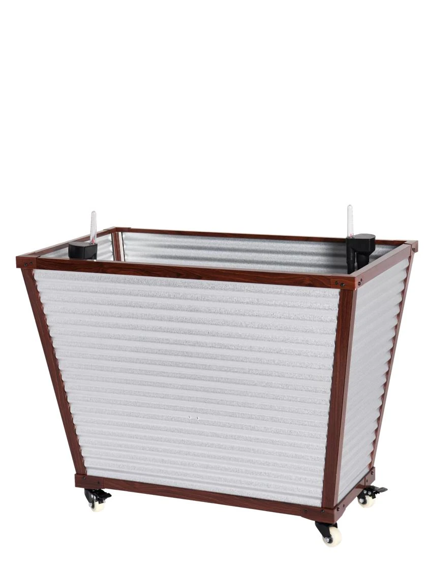 Tall Galvanized Self-Watering Trough Planter 3 Tall Galvanized Self-Watering Trough Planter