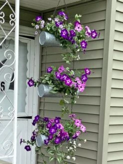 Galvanized Hanging Triple Planter 12 Galvanized Hanging Triple Planter -Garden Care 8595213 01CUST tif