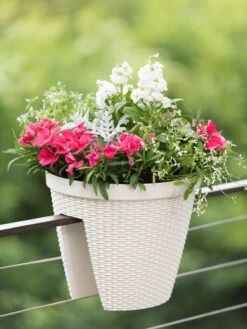 Weave Round Railing Planter, 11" -Garden Care 8598370 8580 tif