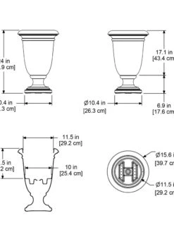 Ellington Self-Watering Urn Planter, 24" 17 Ellington Self-Watering Urn Planter, 24" -Garden Care 8600110 11V tif