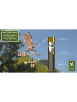 Bald Eagle Copper Weathervane -Garden Care 8600276 01v