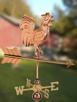 Rooster Garden Copper Weathervane With Pole -Garden Care 8600284 05v rooster cottage copper weathervane roof mount