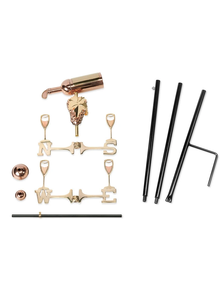 Wine Bottle Cottage Garden Weathervane With Pole 4 Wine Bottle Cottage Garden Weathervane With Pole - Image 2