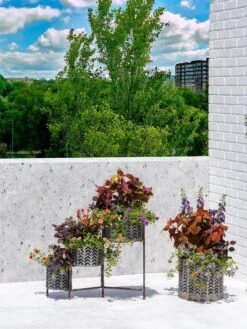 Galvanized Grow Bag Triple Planters With Stand -Garden Care 8609180 0344 tif