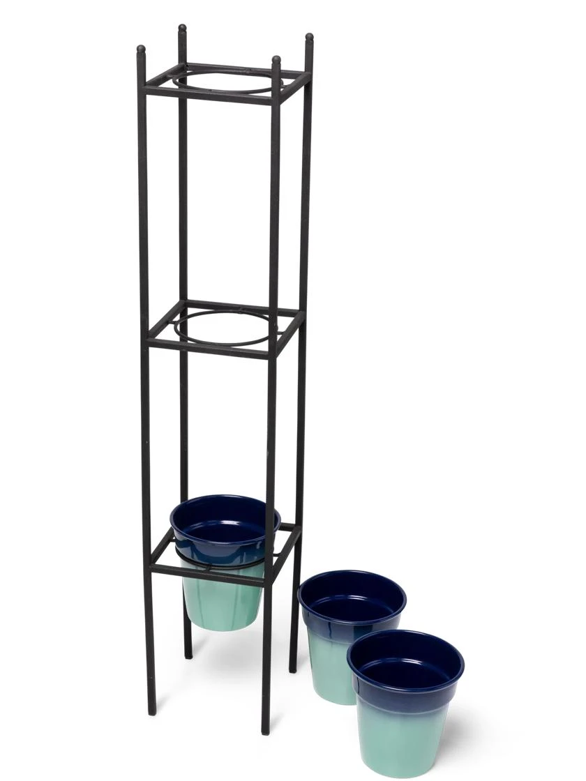 Steel Vertical Plant Stand With Metal Pots 5 Steel Vertical Plant Stand With Metal Pots - Image 3