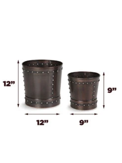 Riveted Planters, Set Of 2 17 Riveted Planters, Set Of 2 -Garden Care 8610032 03v
