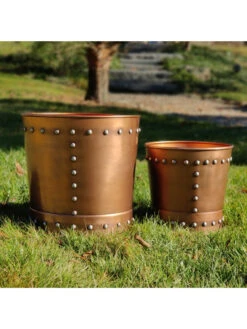 Riveted Planters, Set Of 2 13 Riveted Planters, Set Of 2 -Garden Care 8610032 05v