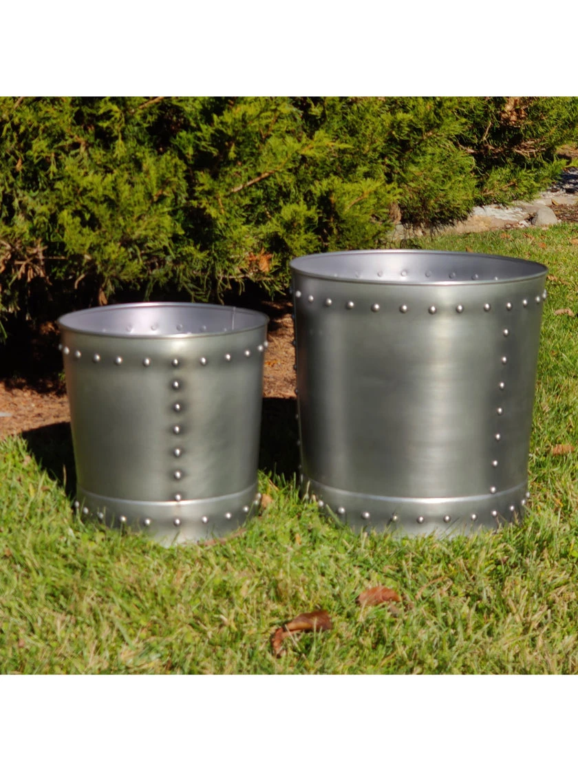 Riveted Planters, Set Of 2 4 Riveted Planters, Set Of 2 - Image 2