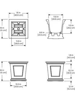 Fairfield Self-Watering Square Planter, 16” X 16” 23 Fairfield Self-Watering Square Planter, 16” X 16” -Garden Care 8611695 19V tif