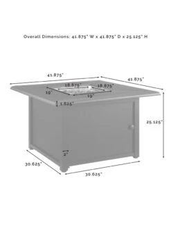 Crosley Dante Metal Fire Table -Garden Care 8611944 14v