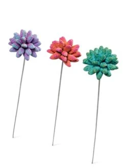 Dahlia Flower Garden Stakes Set -Garden Care 8612055 5954 tif