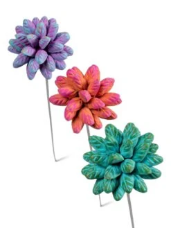 Dahlia Flower Garden Stakes Set -Garden Care 8612055 5955 tif