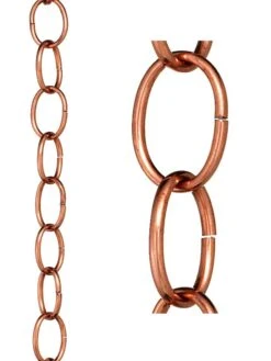 Single Link Pure Copper Rain Chain, 8.5' -Garden Care 8612745 03v