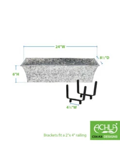 Achla Designs Handrail Flowerbox Bracket Kit For Rail 12 Achla Designs Handrail Flowerbox Bracket Kit For Rail -Garden Care 8612883 02v