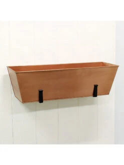 Achla Designs Plain Copper Plated Flower Box, Large -Garden Care 8612915 04v