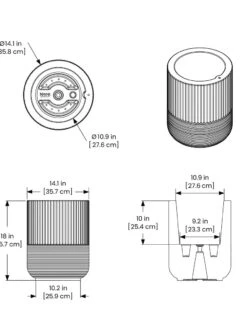 Arden Round Planter 21 Arden Round Planter -Garden Care 8613267 01V tif