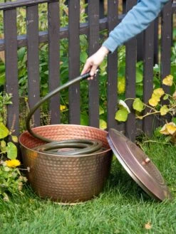 Hammered Copper Hose Pot With Lid 15 Hammered Copper Hose Pot With Lid -Garden Care 8613311 0012