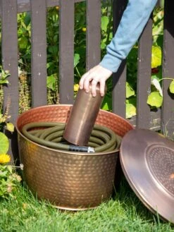 Hammered Copper Hose Pot With Lid 16 Hammered Copper Hose Pot With Lid -Garden Care 8613311 0019
