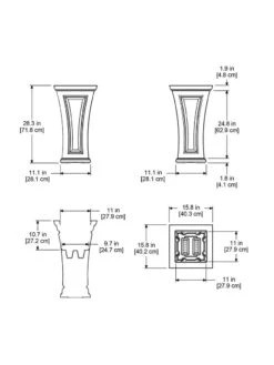 Cambridge Tall Planter, 28" Height -Garden Care 8613524 04V 3 4