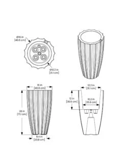 Sedona Tall Planter, 28" Height 12 Sedona Tall Planter, 28" Height -Garden Care 8613525 10V 3 4