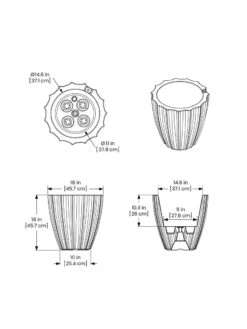 Sedona Round Planter, 18" Diameter 10 Sedona Round Planter, 18" Diameter -Garden Care 8613526 07V 3 4